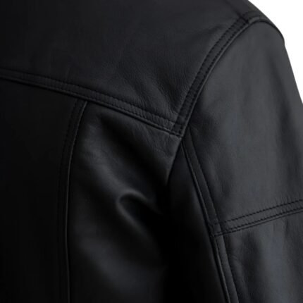 LAVENDARD MATTE BLACK LEATHER BIKER JACKET