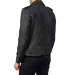ALLARIC ALLEY DISTRESSED BLACK LEATHER BIKER JACKET