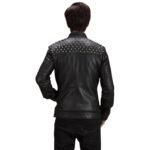 SHAPRON STUDDED LEATHER BIKER JACKET