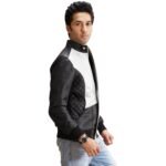 SPADE SILVER BLACK LEATHER BOMBER JACKET