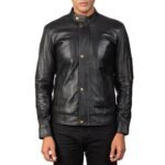 TEA HOUSE BLACK LEATHER BIKER JACKET