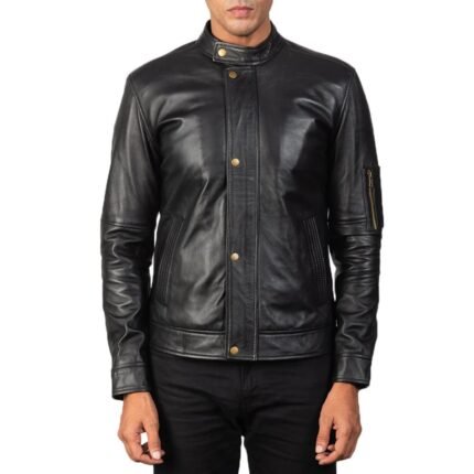 TEA HOUSE BLACK LEATHER BIKER JACKET