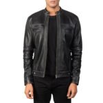 YOUNGSTER BLACK LEATHER BIKER JACKET