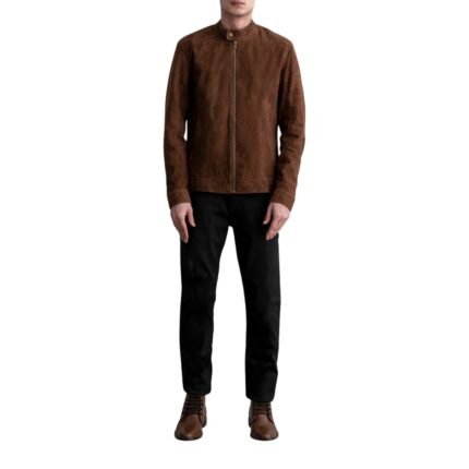 ZEN BROWN SUEDE BIKER JACKET