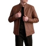 ZEN MATTE BROWN LEATHER BIKER JACKET