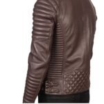 ARMAND MAROON LEATHER BIKER JACKET