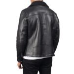 ALBERTO SHEARLING BLACK LEATHER JACKET