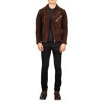 ARMAND MOCHA SUEDE BIKER JACKET