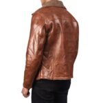 ALBERTO SHEARLING BROWN LEATHER JACKET