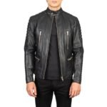 DAMIAN BLACK LEATHER BIKER JACKET