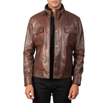 DARREN BROWN LEATHER BIKER JACKET