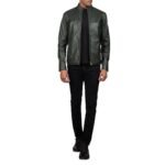 IONIC GREEN LEATHER BIKER JACKET