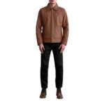 LAVENDARD MATTE BROWN LEATHER BIKER JACKET
