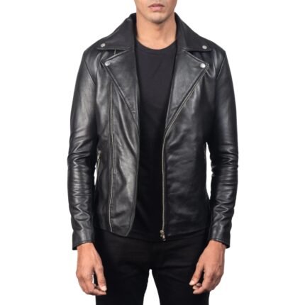 NOAH BLACK LEATHER BIKER JACKET