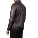 NOAH BROWN LEATHER BIKER JACKET