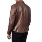 RAIDEN BROWN LEATHER BIKER JACKET