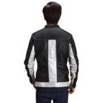 RANDOLF SILVER BLACK LEATHER BIKER JACKET
