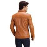 VOLTEX TAN LEATHER BIKER JACKET