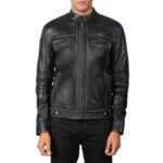 YOUNGSTER BLACK LEATHER BIKER JACKET