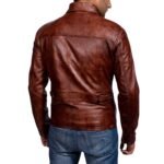 ABSTRACT MAROON LEATHER JACKET