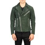 ARMAND GREEN SUEDE BIKER JACKET