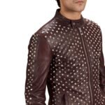 BLIX BONO MAROON LEATHER BIKER JACKET