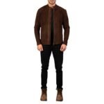 CHARCOAL MOCHA SUEDE BIKER JACKET