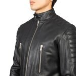 DAMIAN BLACK LEATHER BIKER JACKET