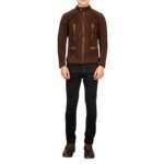 DAMIAN MOCHA SUEDE BIKER JACKET