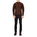 FAISOR MOCHA SUEDE BIKER JACKET