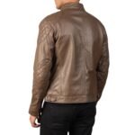 GATSBY MOCHA LEATHER BIKER JACKET
