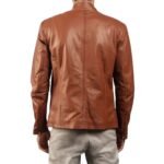 IONIC BROWN LEATHER BIKER JACKET