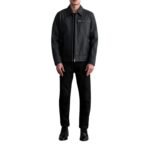 LAVENDARD MATTE BLACK LEATHER BIKER JACKET
