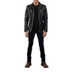 LEGACY BLACK LEATHER BIKER JACKET