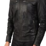 MACK BLACK LEATHER BIKER JACKET