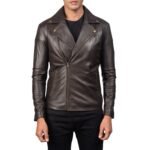 NOAH BROWN LEATHER BIKER JACKET