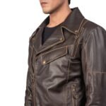 VINCENT BROWN LEATHER BIKER JACKET