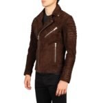 ARMAND MOCHA SUEDE BIKER JACKET