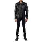 ARMSTRONG BLACK LEATHER BIKER JACKET