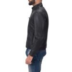 AUSTERE MATTE BLACK LEATHER BIKER JACKET