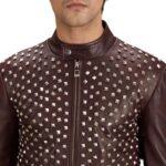 BLIX BONO MAROON LEATHER BIKER JACKET