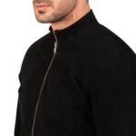CHARCOAL BLACK SUEDE BIKER JACKET