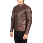 DAMIAN BROWN LEATHER BIKER JACKET