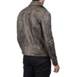 DANNY QUILTED BROWN LEATHER BIKER JACKET