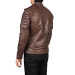 FAISOR BROWN LEATHER BIKER JACKET