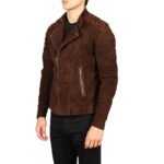 FAISOR MOCHA SUEDE BIKER JACKET