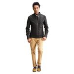 HENRY QUILTED BLACK LEATHER JACKET
