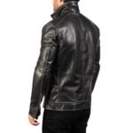HUDSON BLACK LEATHER BIKER JACKET