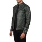 IONIC GREEN LEATHER BIKER JACKET