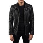 LEGACY BLACK LEATHER BIKER JACKET